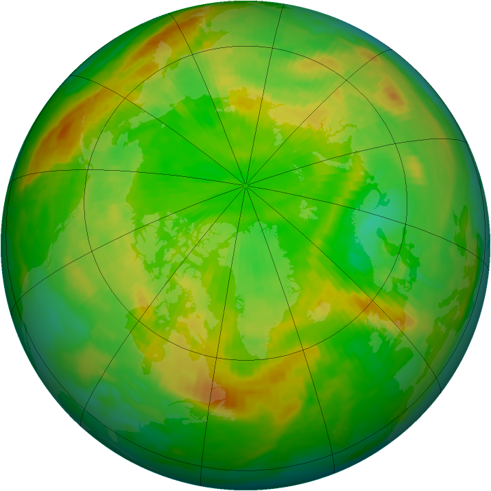 Arctic ozone map for 11 June 1986